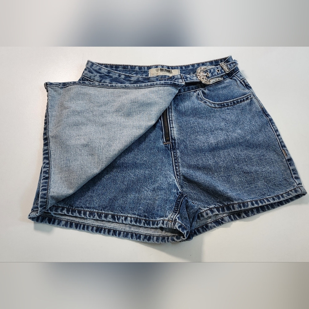 ROCK&ROLL high Rise Classic Blue Denim Women's Shorts. Sz: 26 - Picture 4 of 9
